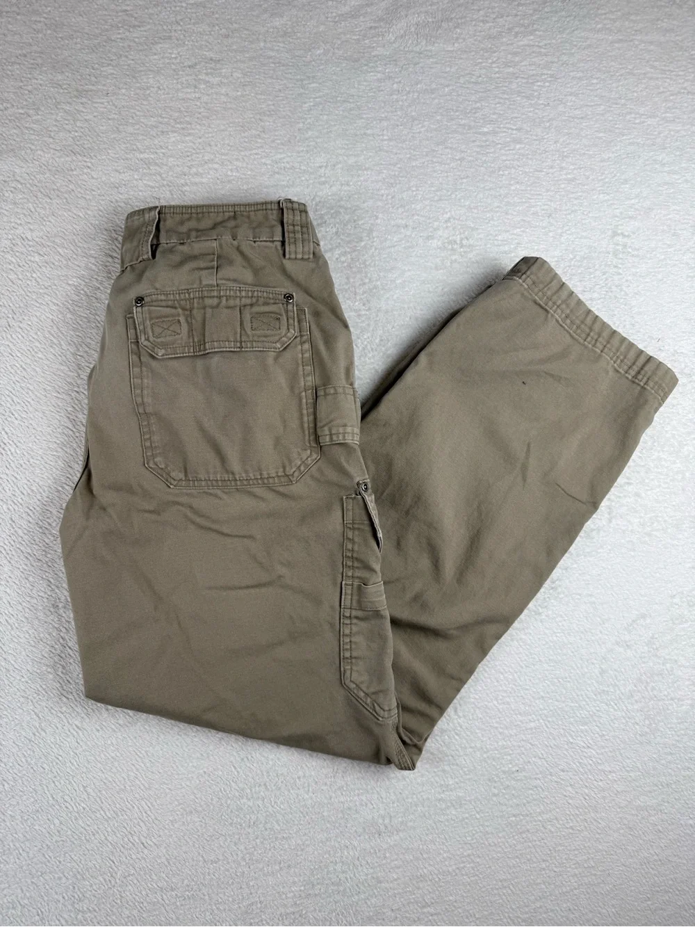 Duluth Trading Co Beige Flex Fire Hose Cargo Utility Pants Size 34x34 Trim Fit